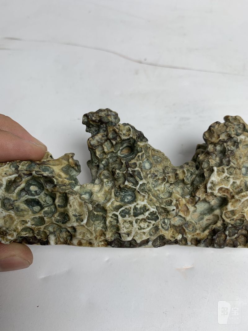 清中期 绞胎加彩仿太湖石瓷山 - 图4